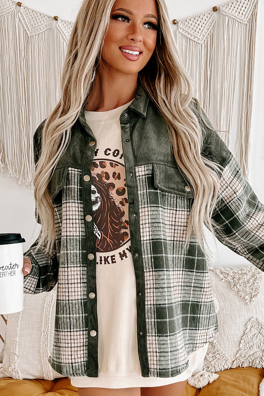Everyday Plaid Corduroy Jacket