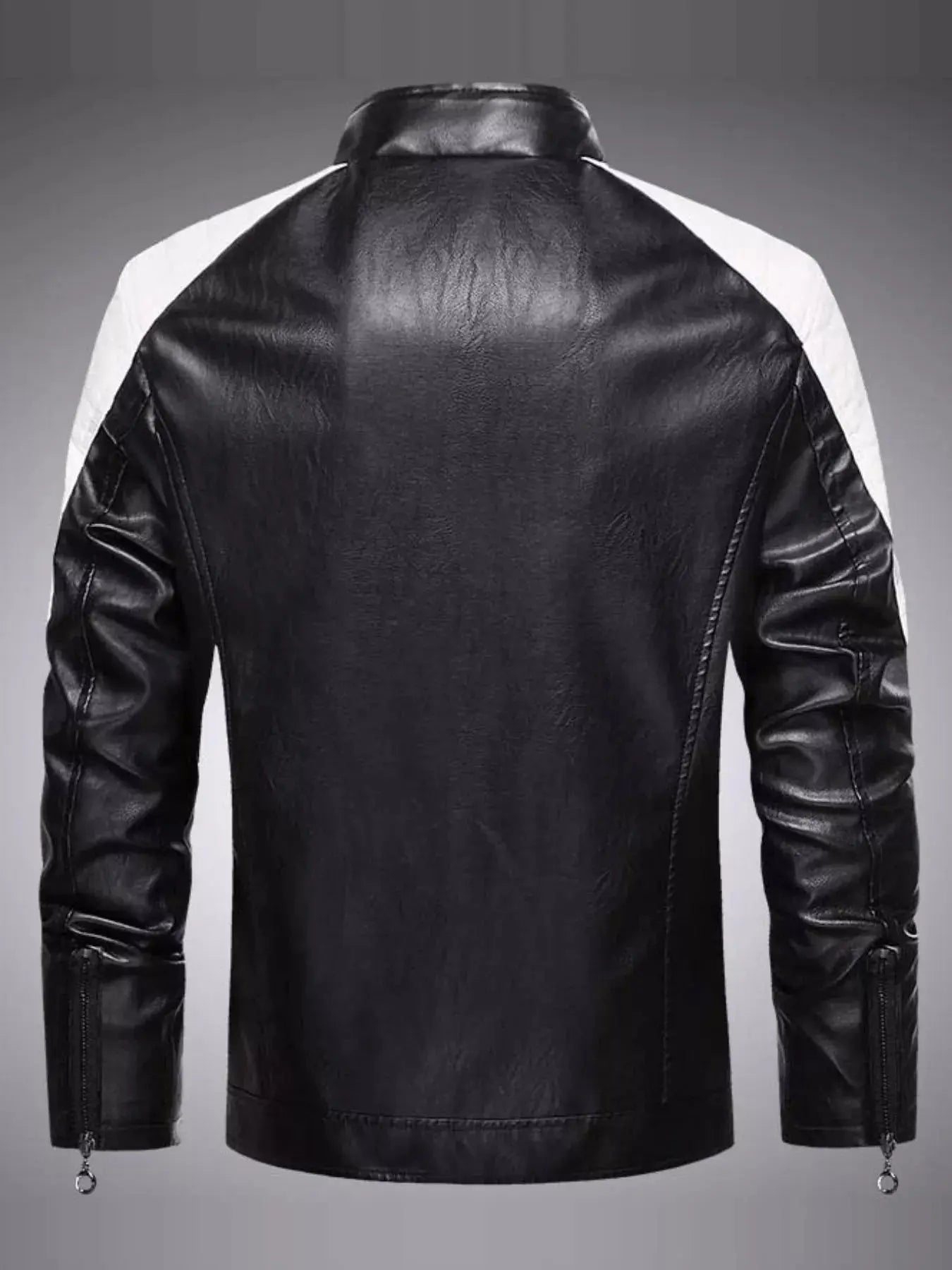 Men's Plus Size Slim Fit Zip Up Moto Faux Leather Jacket Simply Love