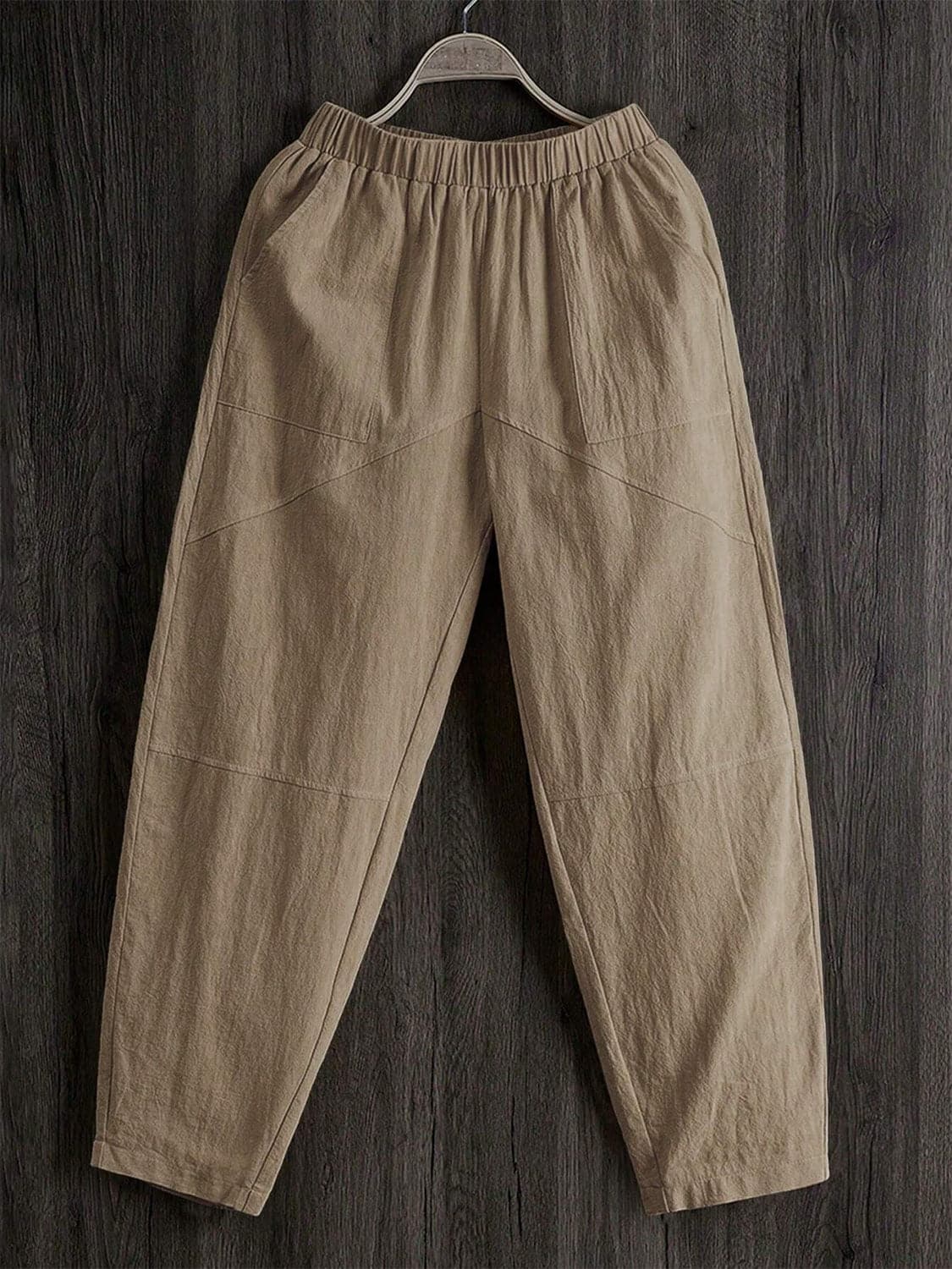 Comfortable sheer pocket pants with elastic waistband