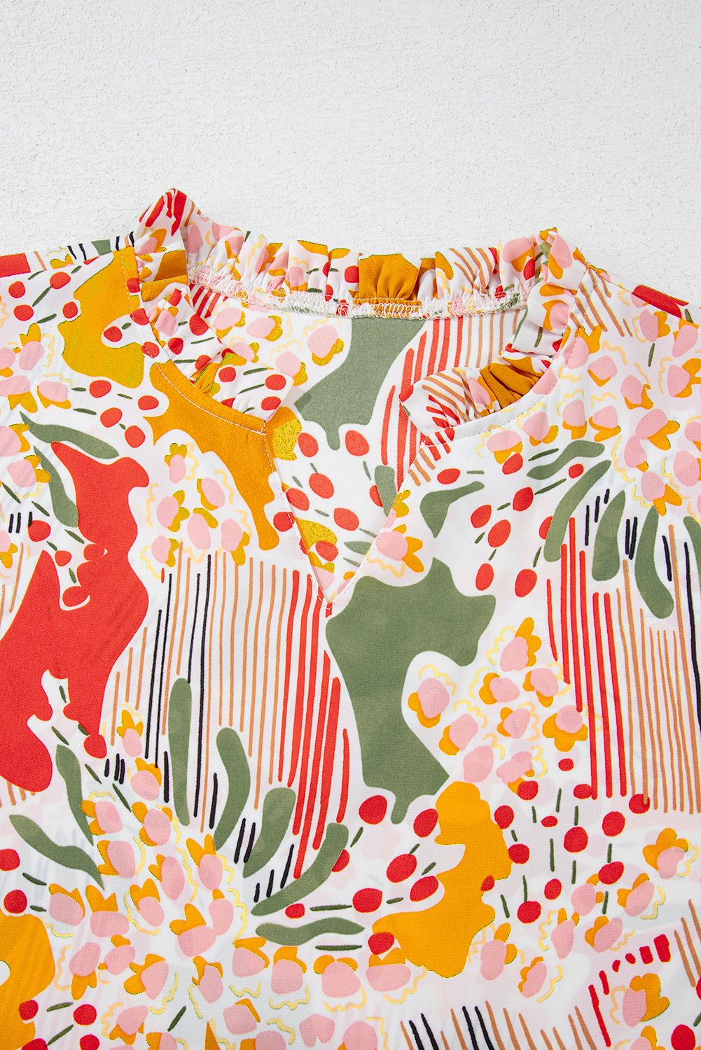 Floral abstract plus size blouse