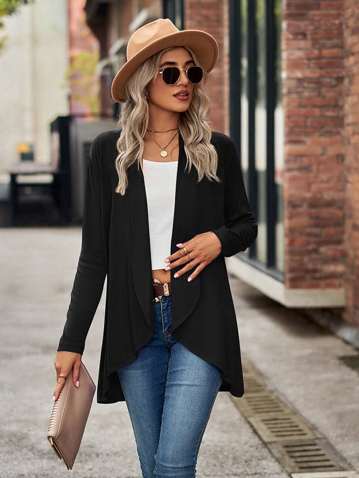 Open Front Long Sleeve Cardigan.