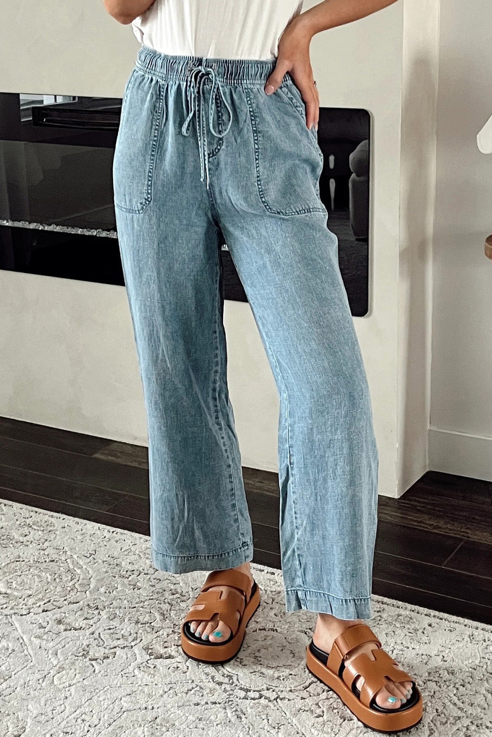 Relaxed fit mineral wash jeans