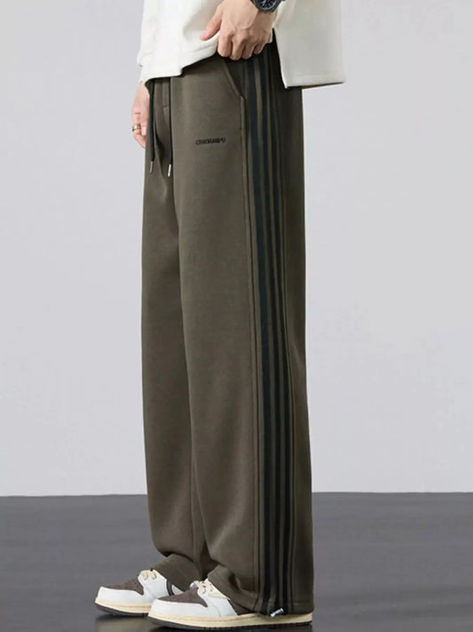 Men's Plus Size Casual Striped Wide Leg Sweatpants Simply Love