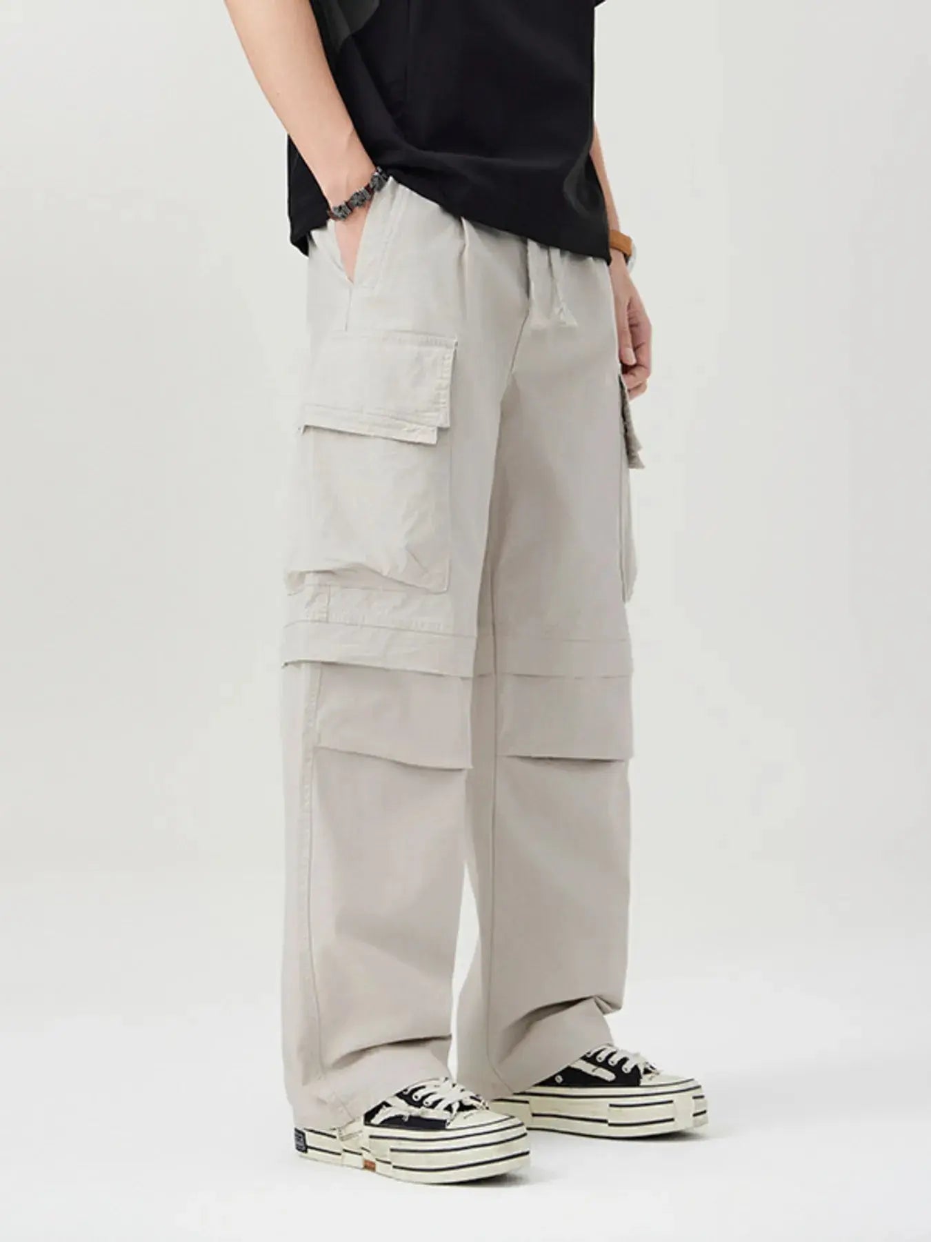 Men's Plus Size Loose Fit Multi-Pocket Cargo Pants Simply Love