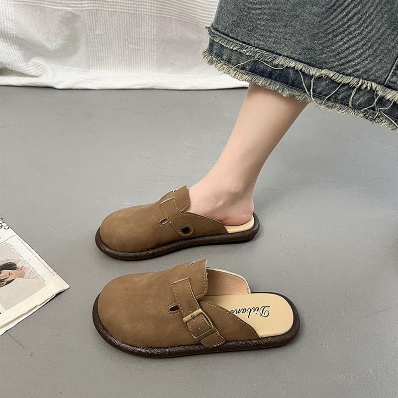 Suede Round Toe Slip-Ons.