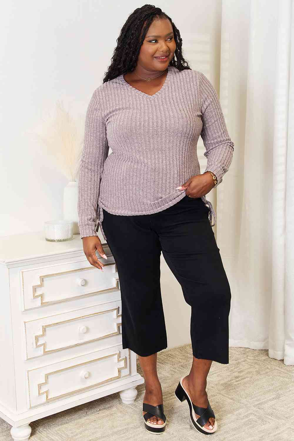 Double Take: Ribbed Long Sleeve Tee