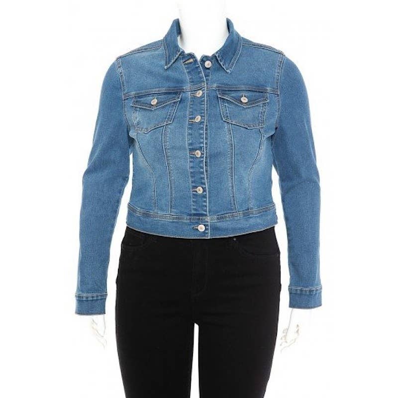 Denim Diva Plus Size Jacket – Medium Wash Magic Coco’s Tee Boutique