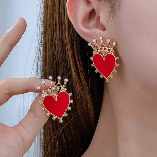 Crown Heart Stud Earrings Simply Love