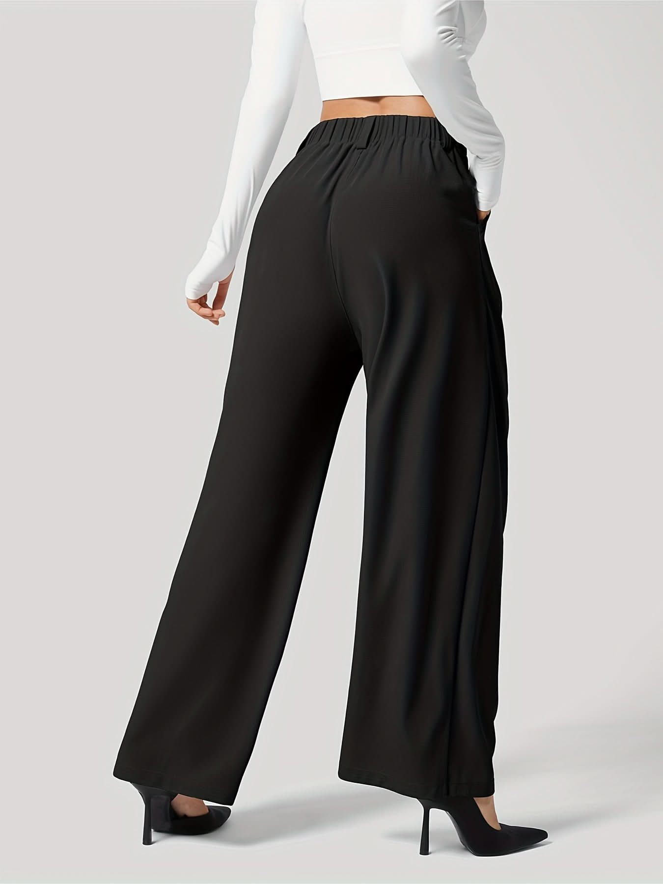 Comfy Wide Leg Trousers with Convenient Pockets