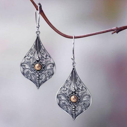 Silver-Plated Cutout Dangle Earrings.