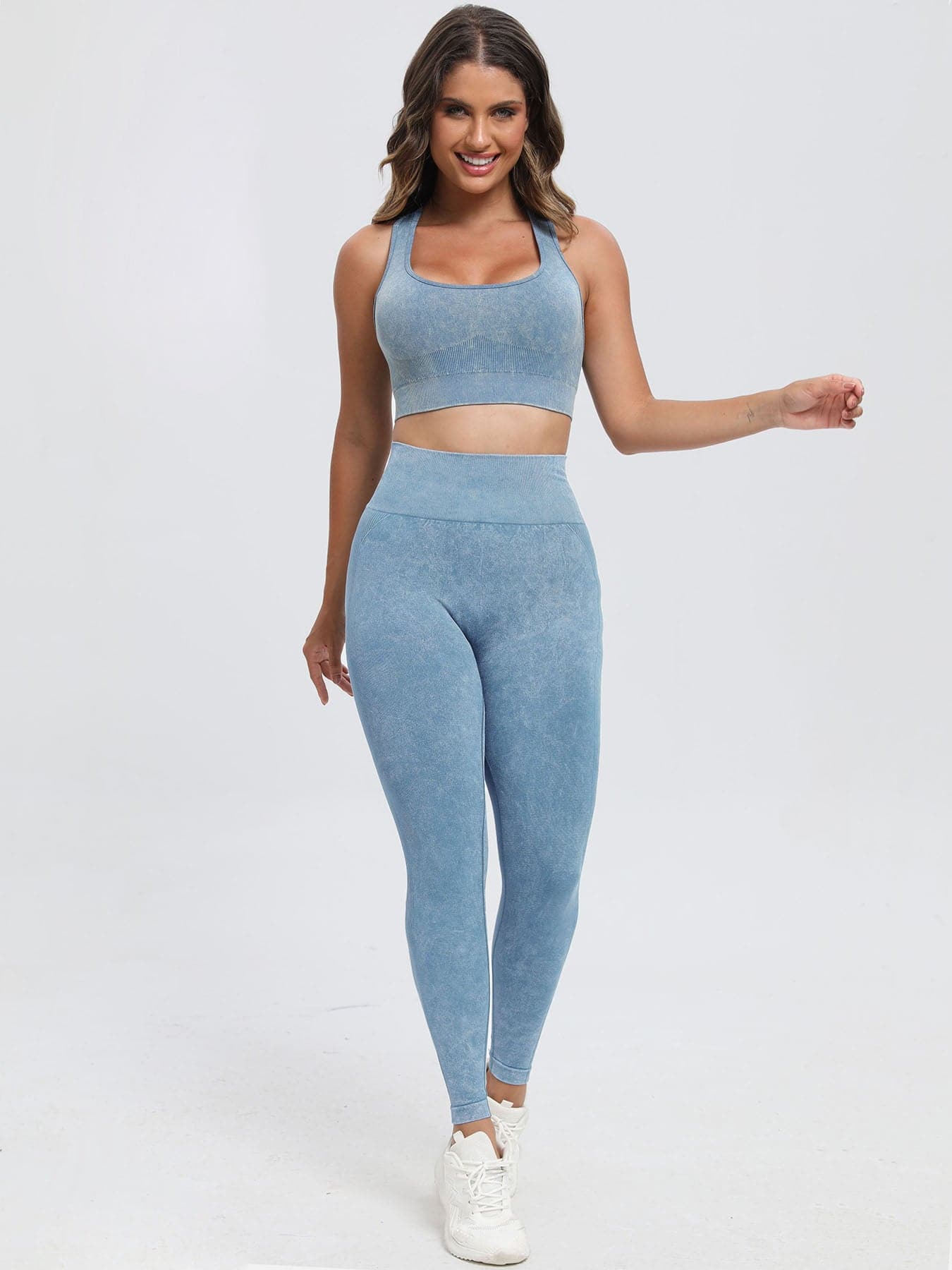 Scoop Neck Wide Strap Top and Pants Active Set.