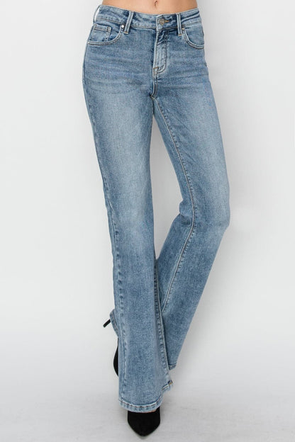 RISEN Full Size Mid Rise Bootcut Jeans.