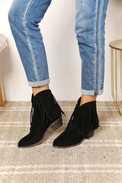 Legend Women's Fringe Cowboy Western Ankle Boots.