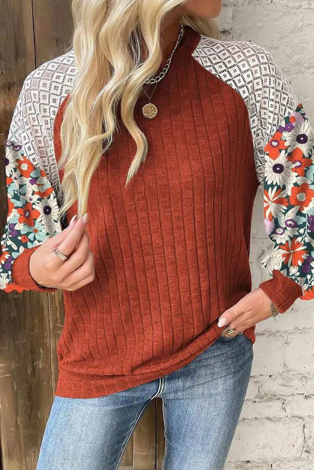 Printed Round Neck Long Sleeve TopFeatures: Basic style
Sheer: Opaque
Stretch: Slightly stretchy
Material composition: 97% polyester, 3% elastane
Care instructions: Machine wash cold. Tumble dry low.Love Salve Printed Round Neck Long Sleeve TopShirts