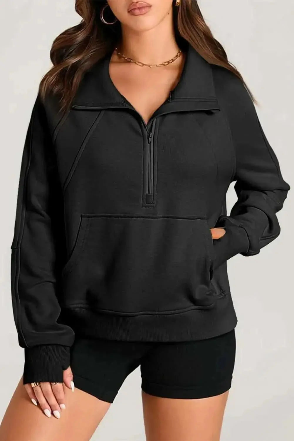 Half Zip Long Sleeve Sweatshirt - Love Salve 