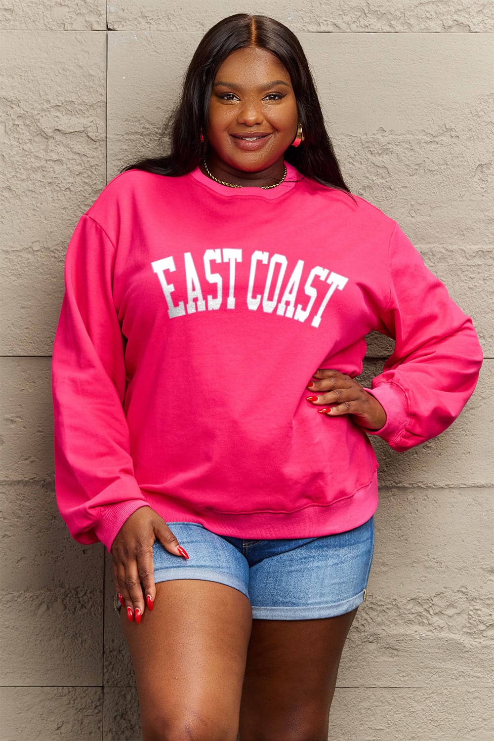 Simply Love Full Size EAST COAST Graphic Sweatshirt.