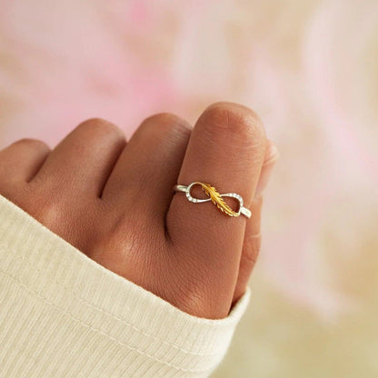 Feather 925 Sterling Silver Zircon Ring.