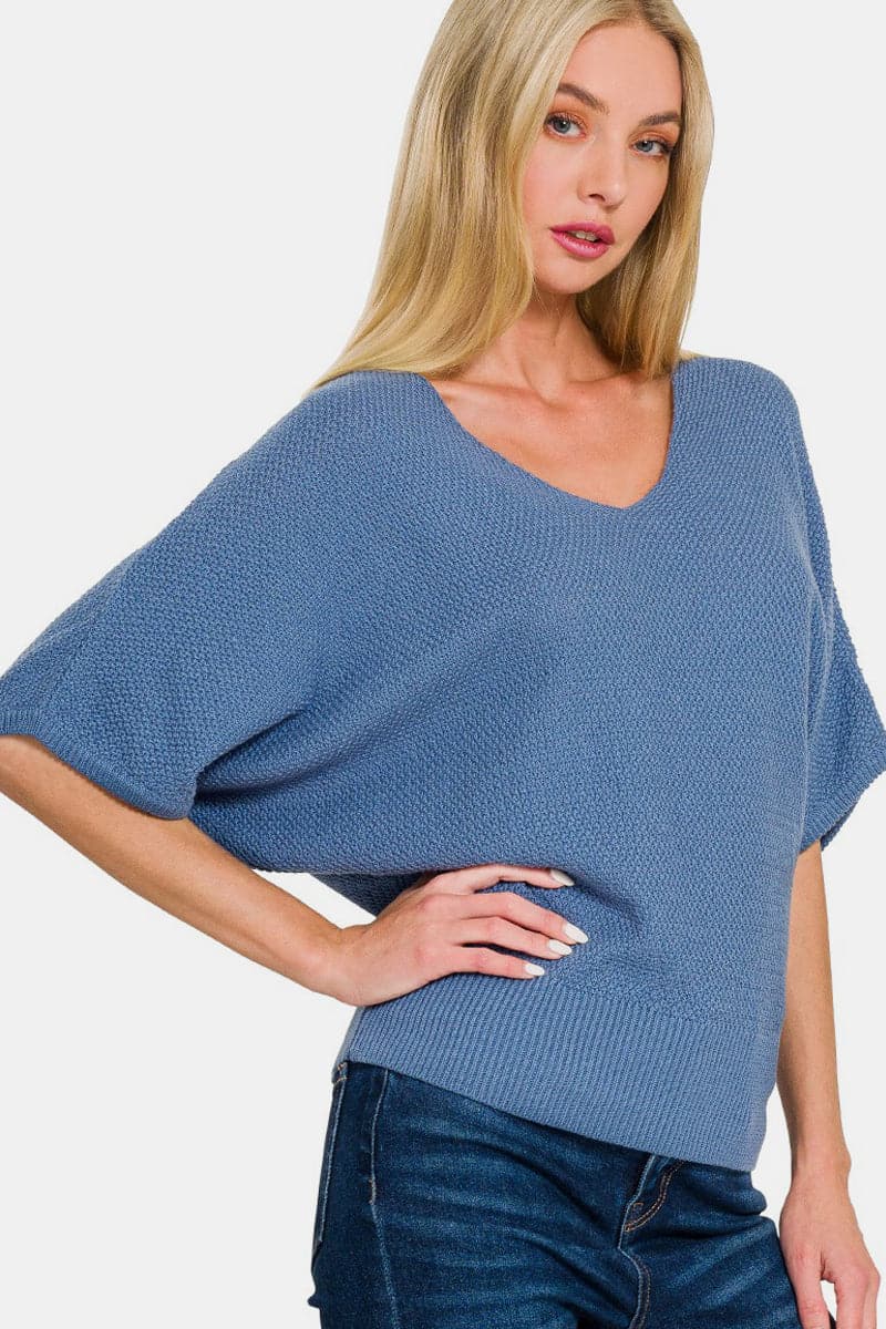 Effortless v-neck dolman sweater for every season