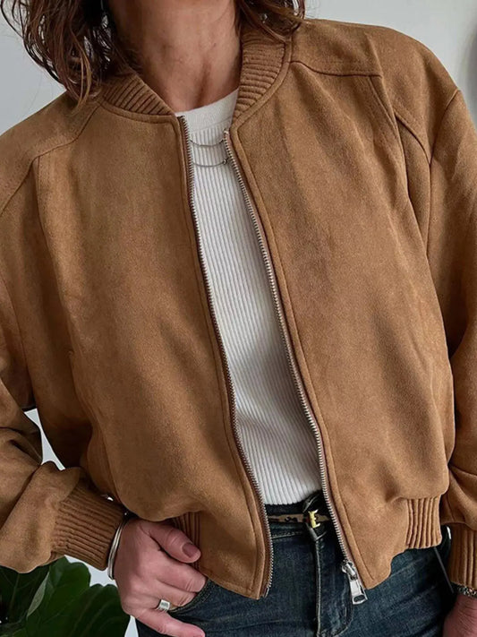 Zip Up Long Sleeve Jacket Simply Love