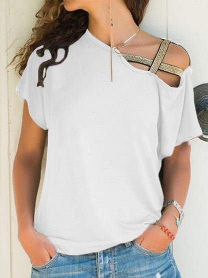 Asymmetrical short sleeve tee