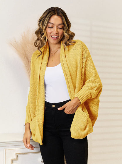 Open Front  Cardigan with Pockets.