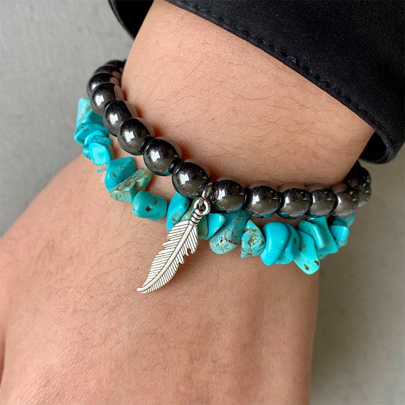 Turquoise Alloy Bracelet.