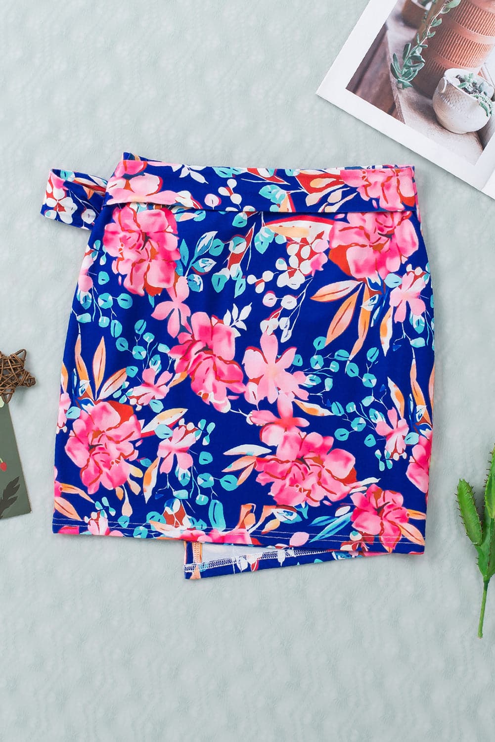 Floral Tied Mini Skirt.