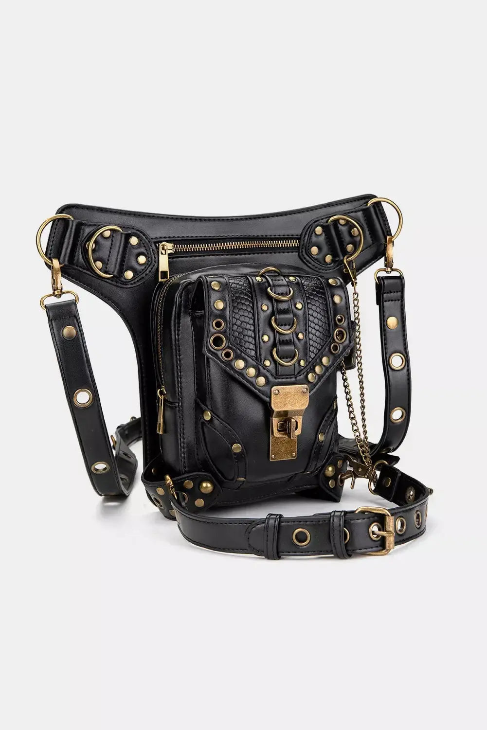 Steampunk Rivet Decor Multipurpose Crossbody Bag Simply Love