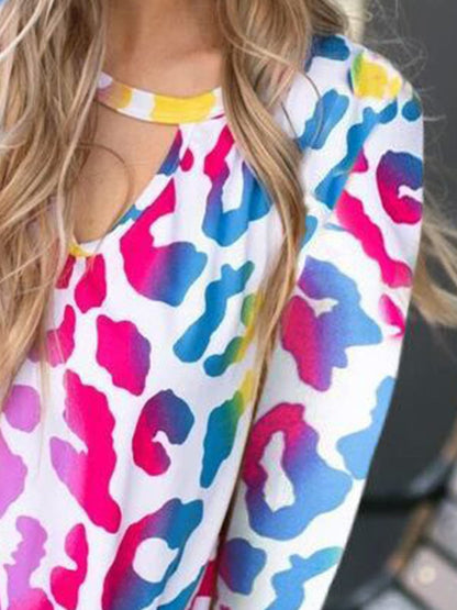 Stylish cutout long sleeve tee