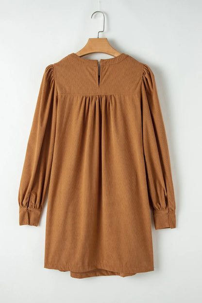 Ruched long sleeve dress - 100% polyester