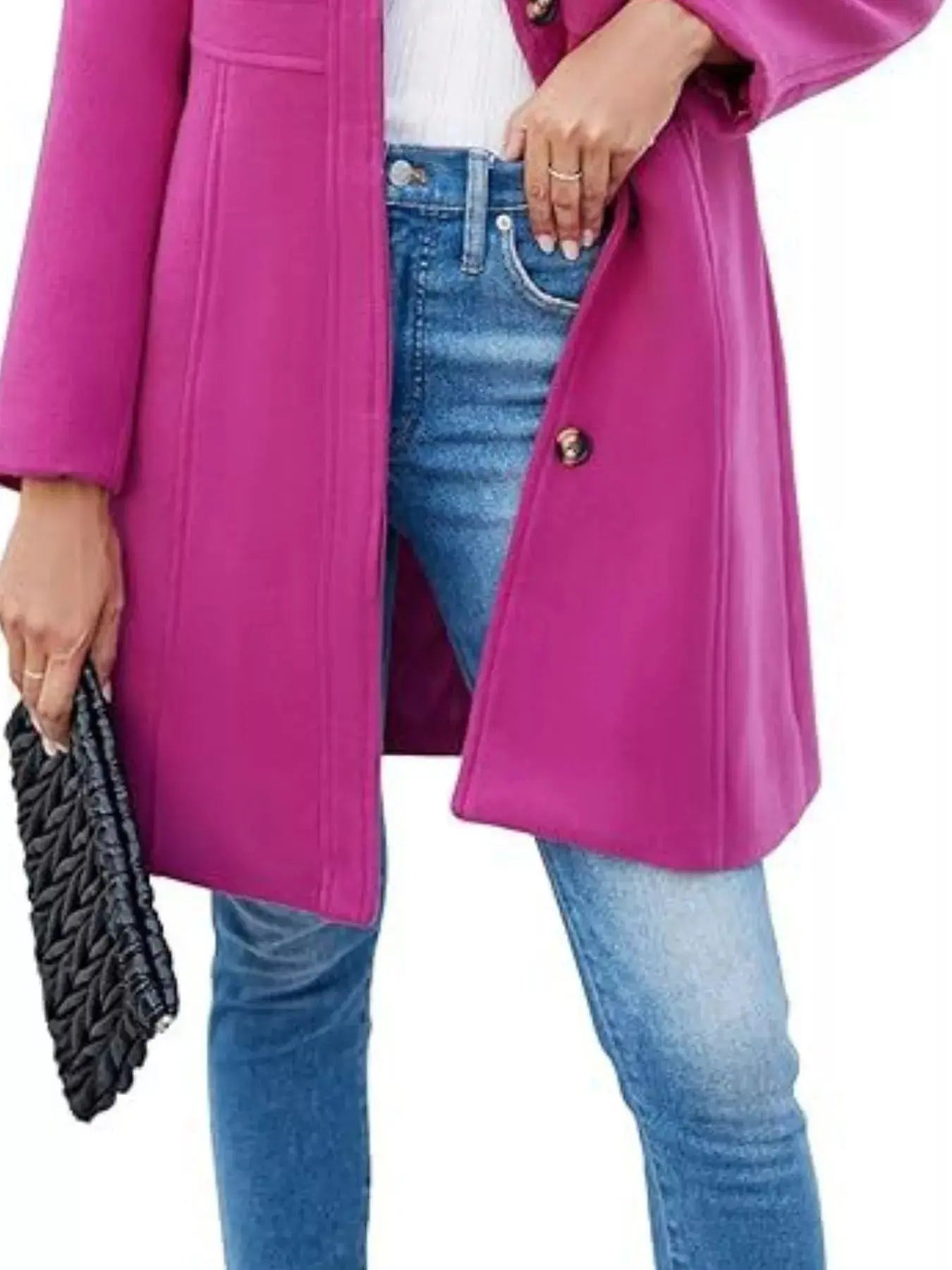 Button-Down Wool Blend Coat Simply Love