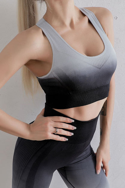 Gradient Sports Bra and Leggings Set.