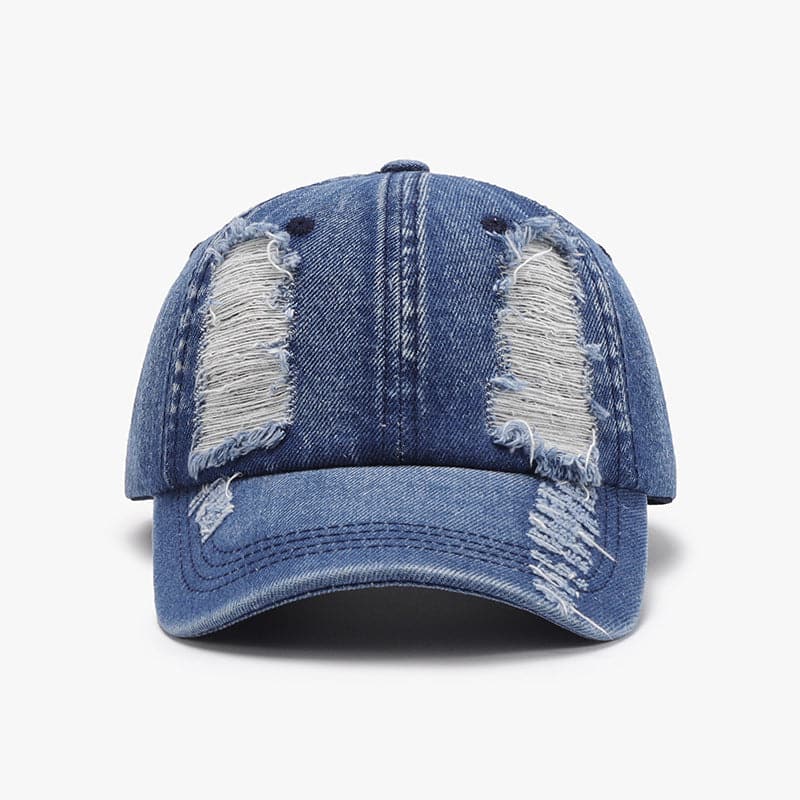 Distressed Cotton Baseball Cap.