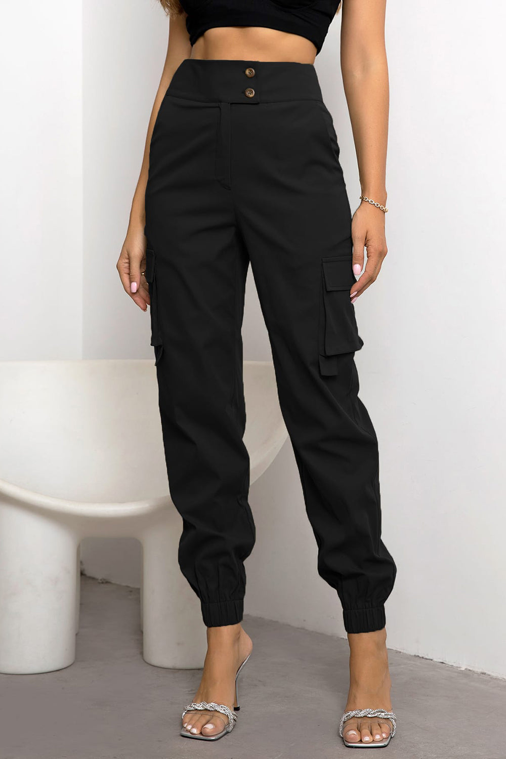 Street Sleek High Waist Cargo Joggers Coco’s Tee Boutique