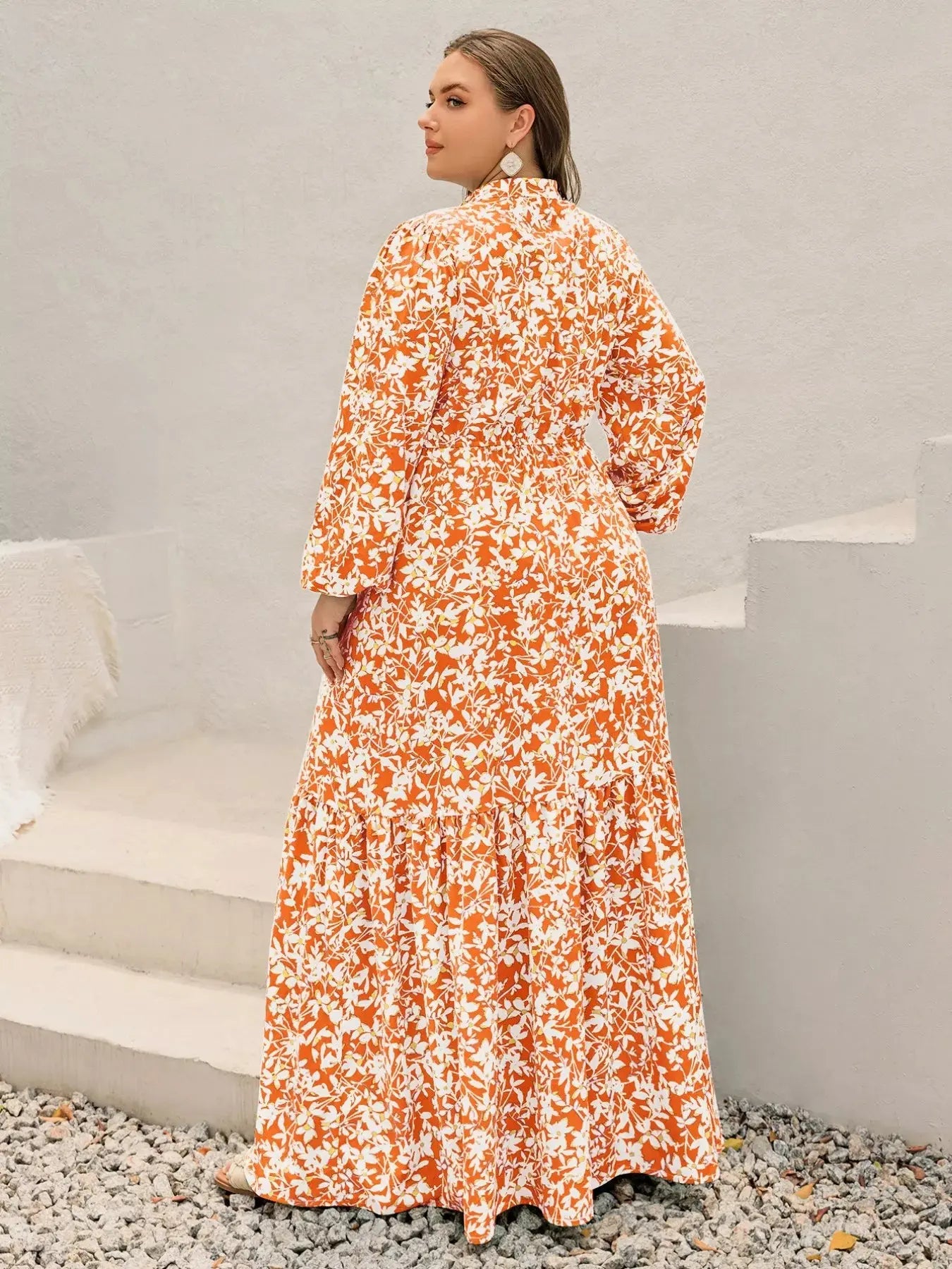Plus Size Boho Floral Print Maxi Dress With Ruched Waist Simply Love