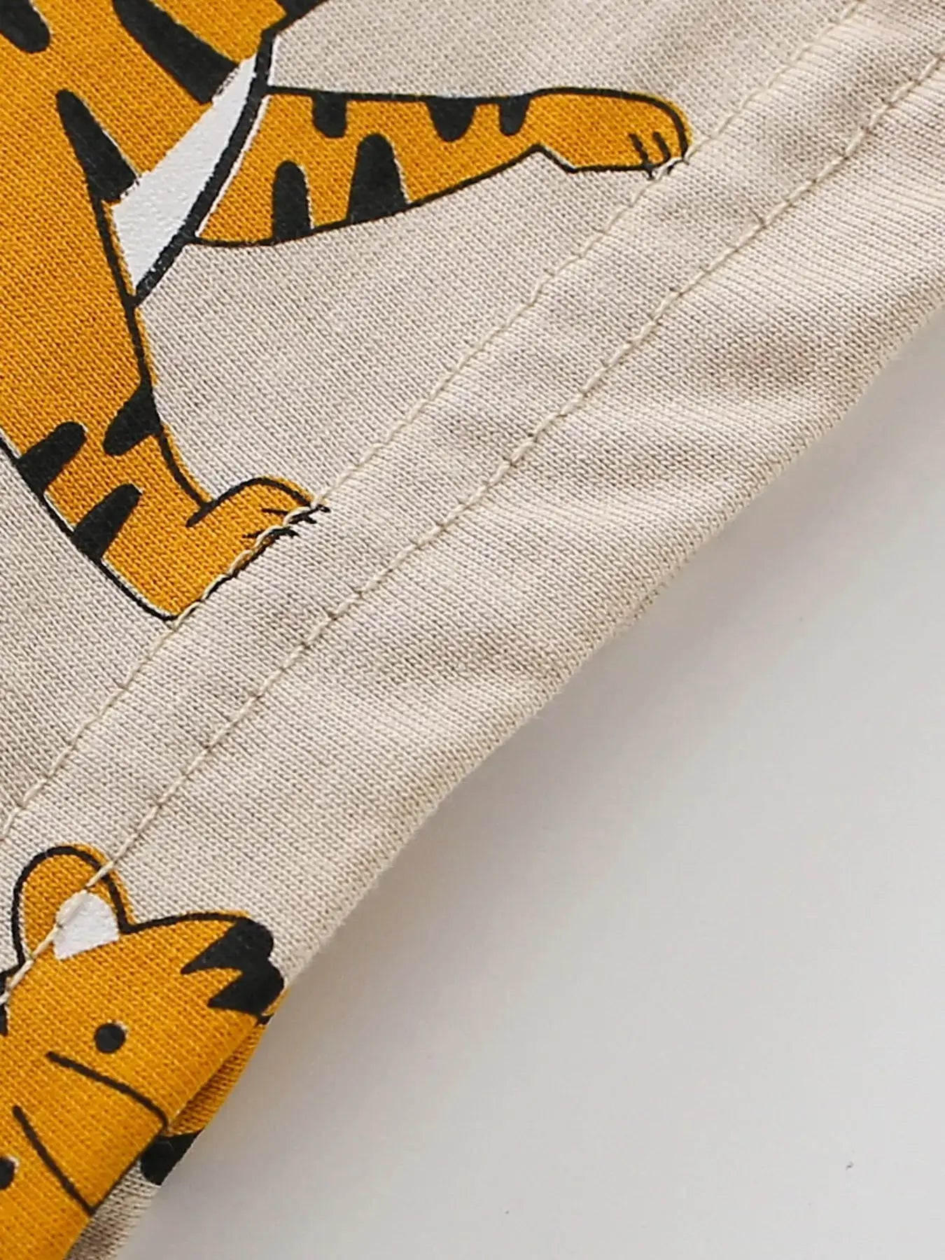 Children's Tiger Print Crew Neck Short Sleeve T-Shirt Simply Love
