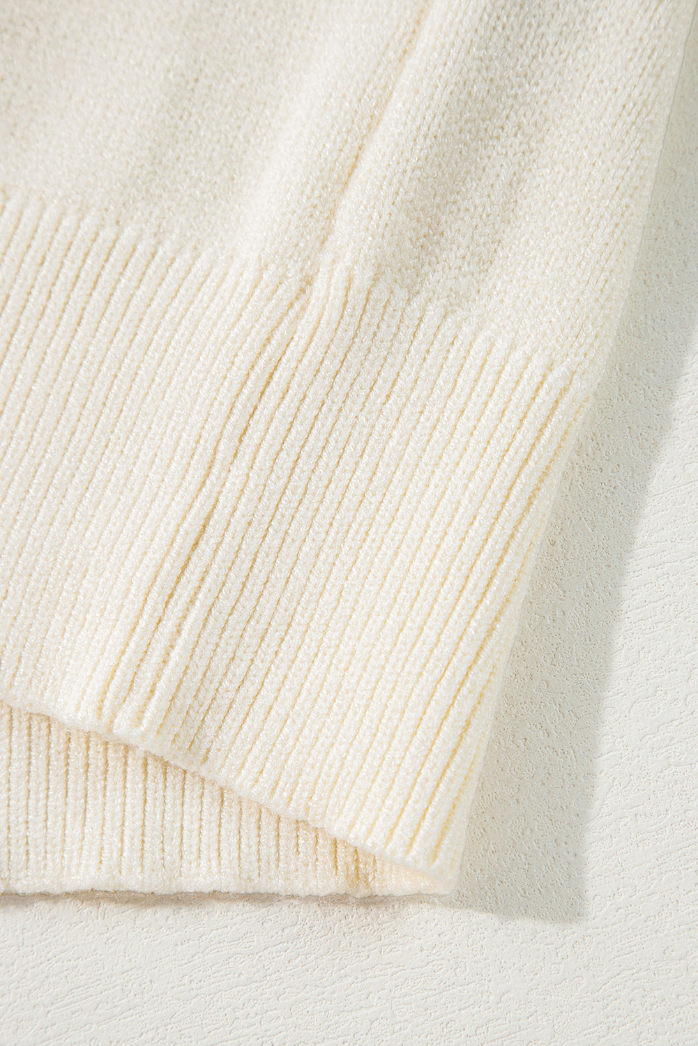 Cozy apricot "Boo" ribbed edge drop shoulder sweater