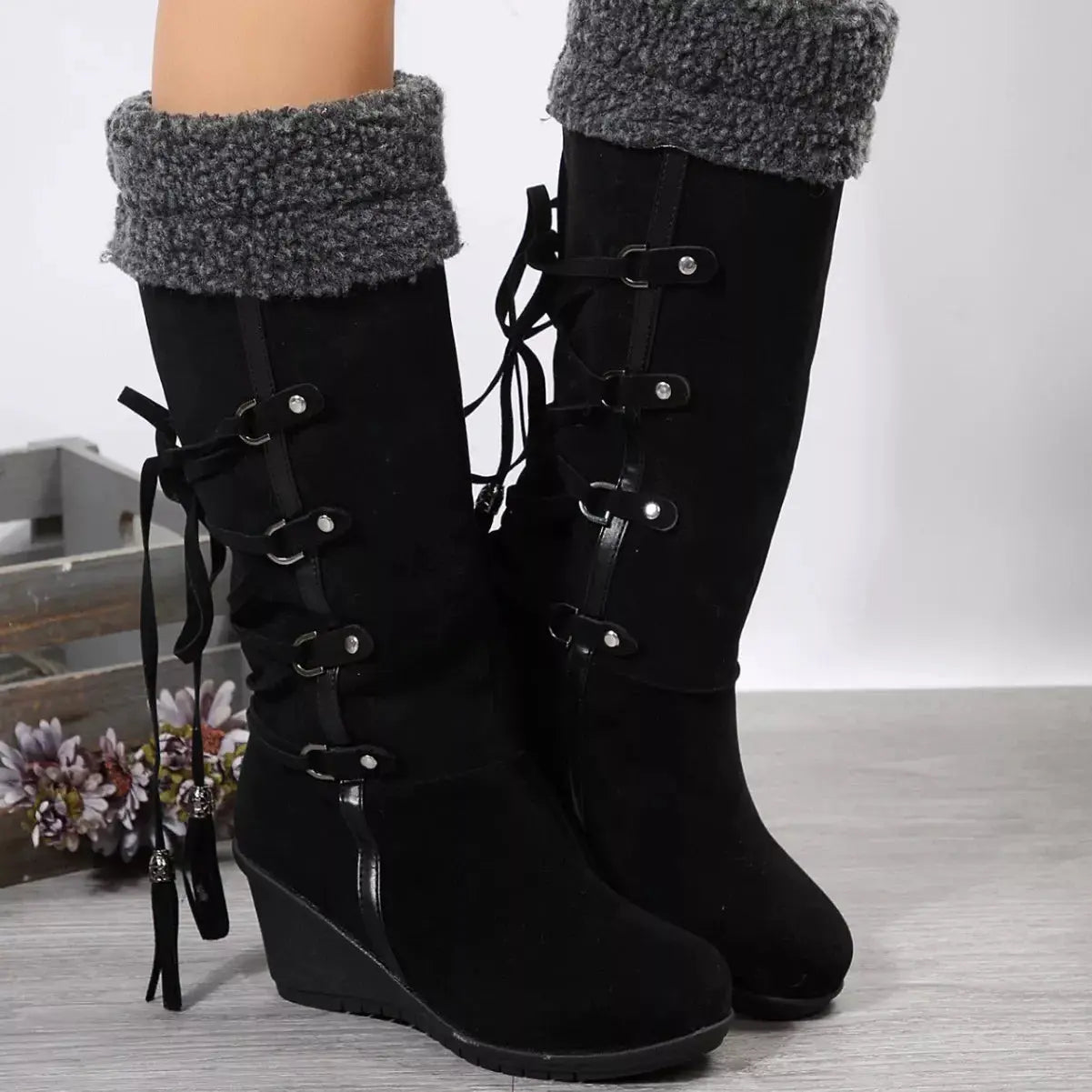 Round Toe Wedge Boots Simply Love