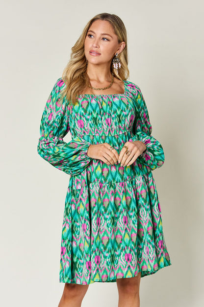 Double Take: Long Sleeve Print Dress