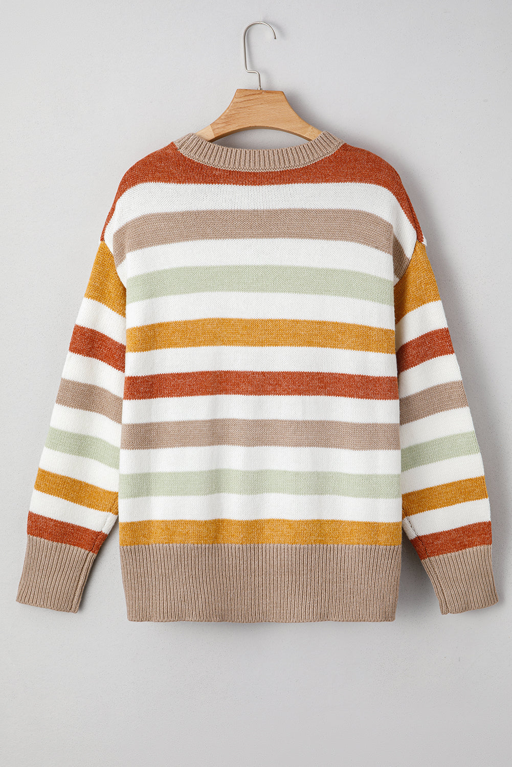 Multicolour Striped Colorblock Plus Size Cozy Sweater Dear-Lover Dropshipping