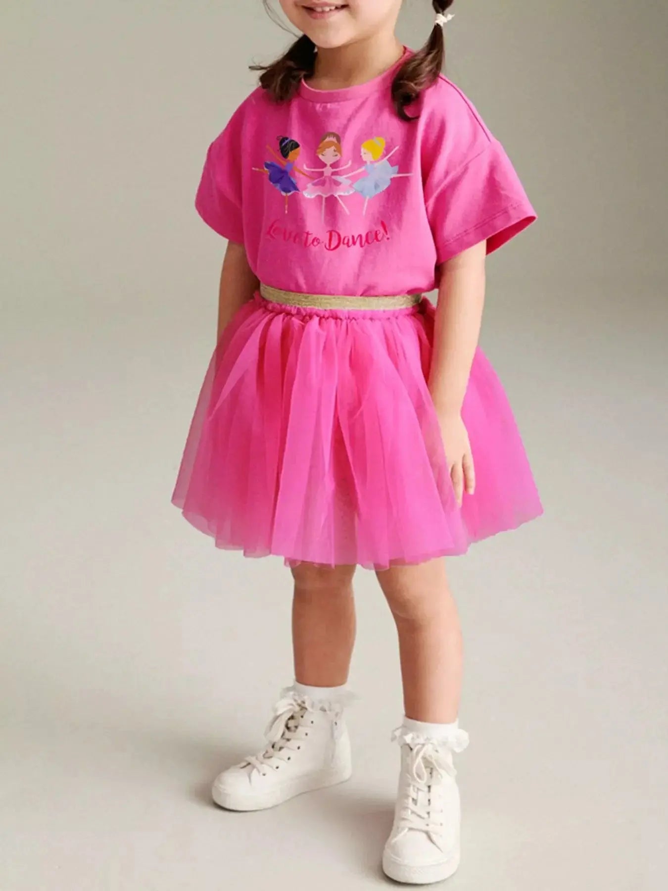 Children's Round Neck T-Shirt and Skirt Set Simply Love