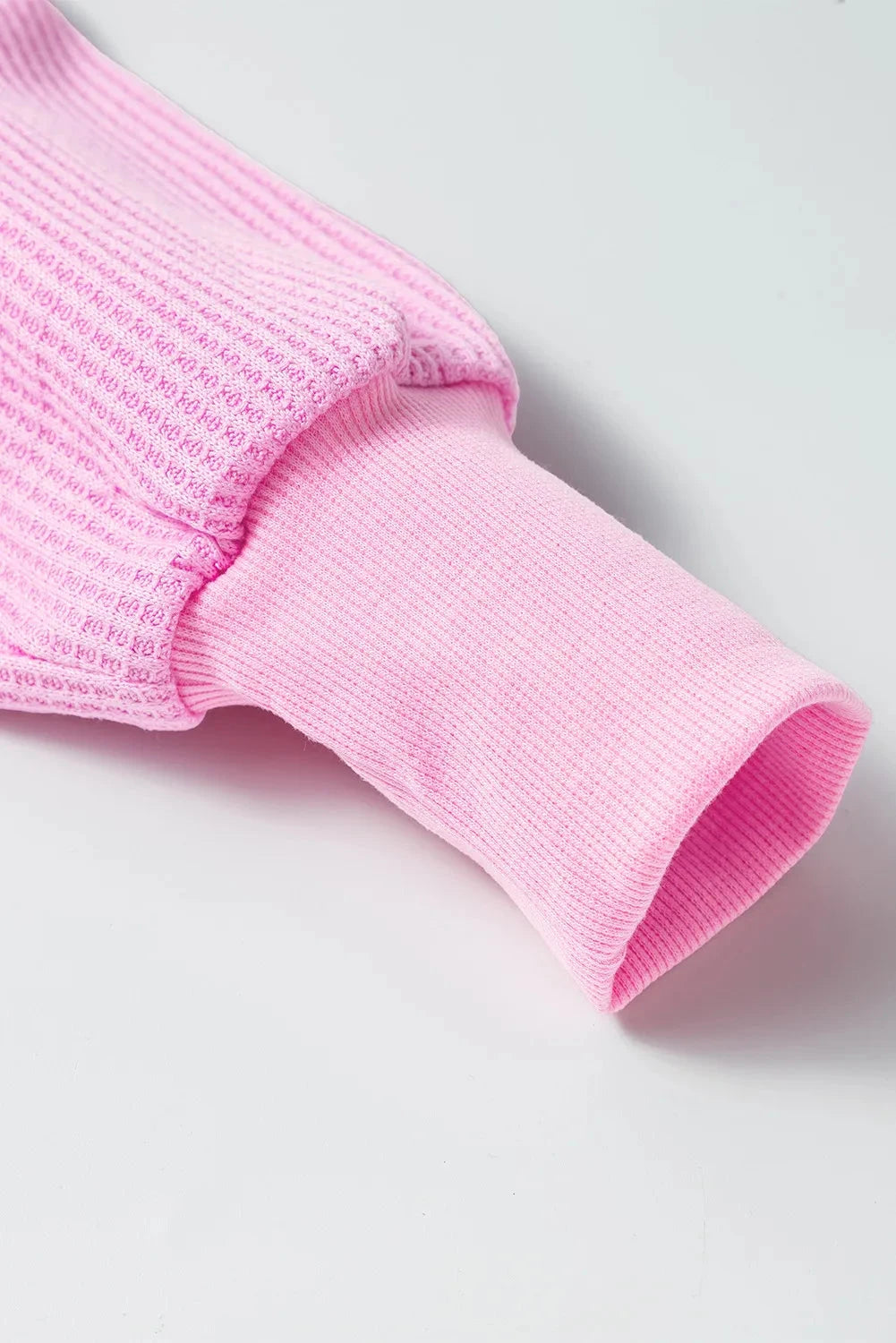 Waffle-Knit V-Neck Long Sleeve Blouse Coco’s Tee Boutique