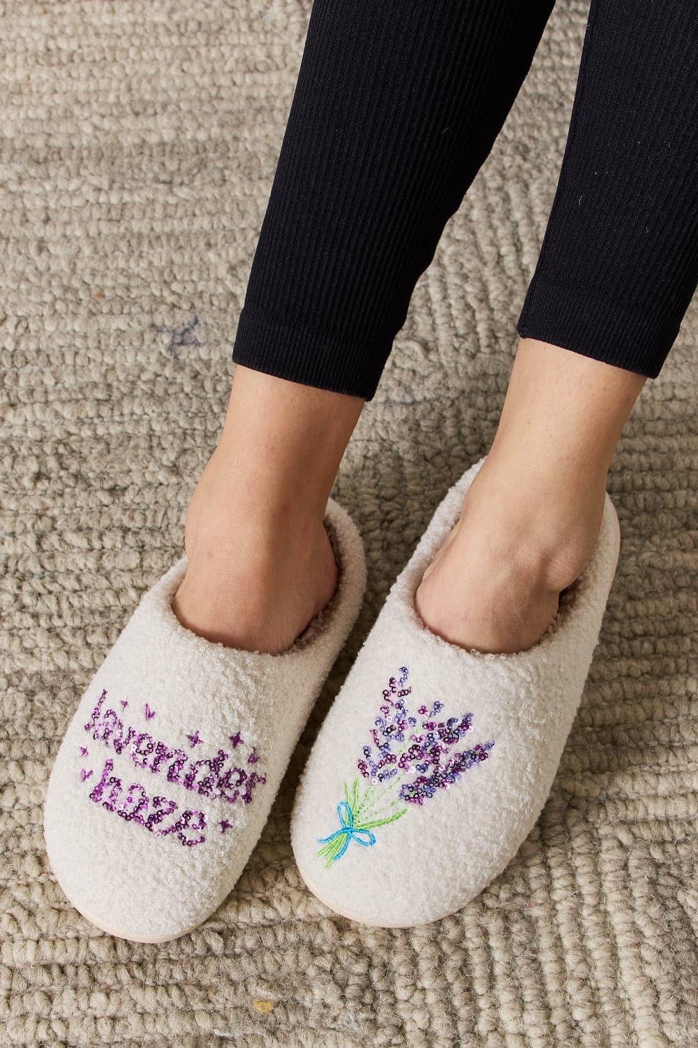 Melody Sequin Pattern Cozy Slippers.