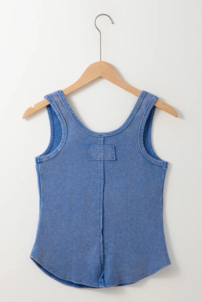 Mineral Wash Ribbed Notch Neck Tank