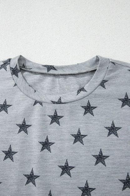 Simply Love: Star Print Tiered T-Shirt