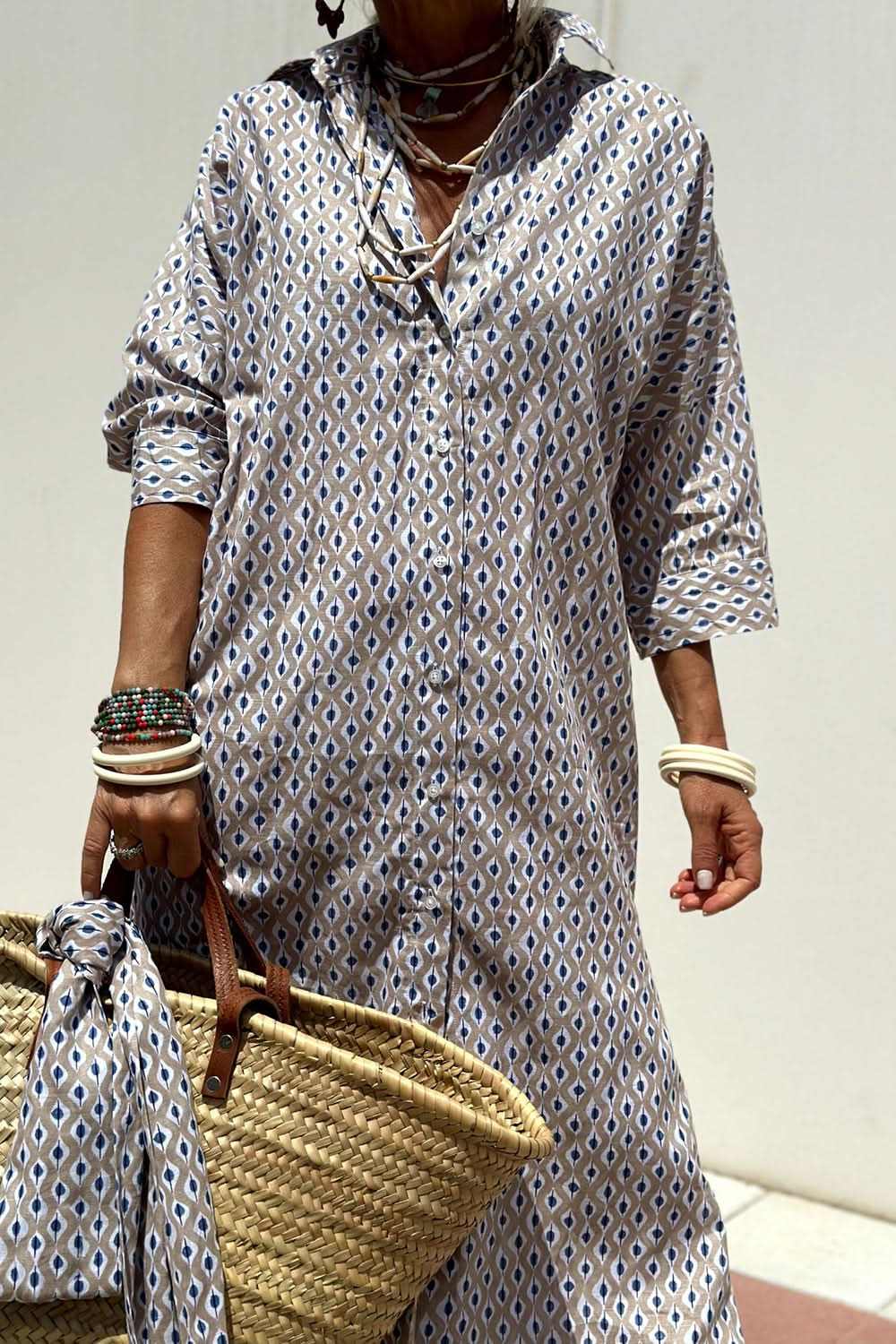 Chic button-up dress with sleeves - Love Salve 