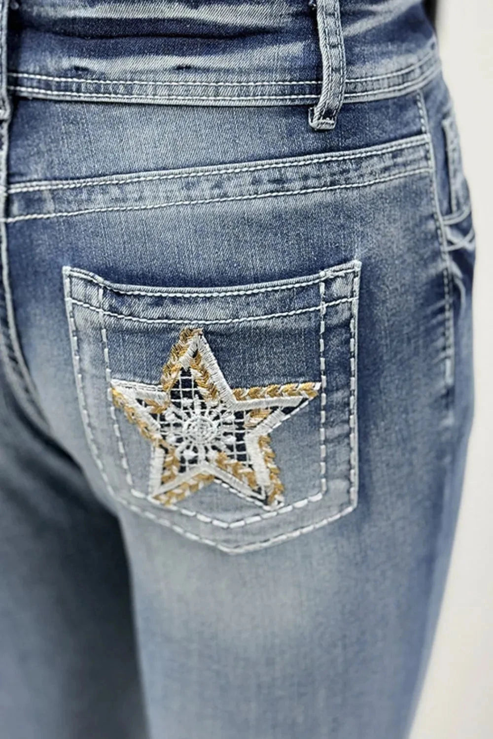 Star Embroidered Bootcut Jeans Coco’s Tee Boutique
