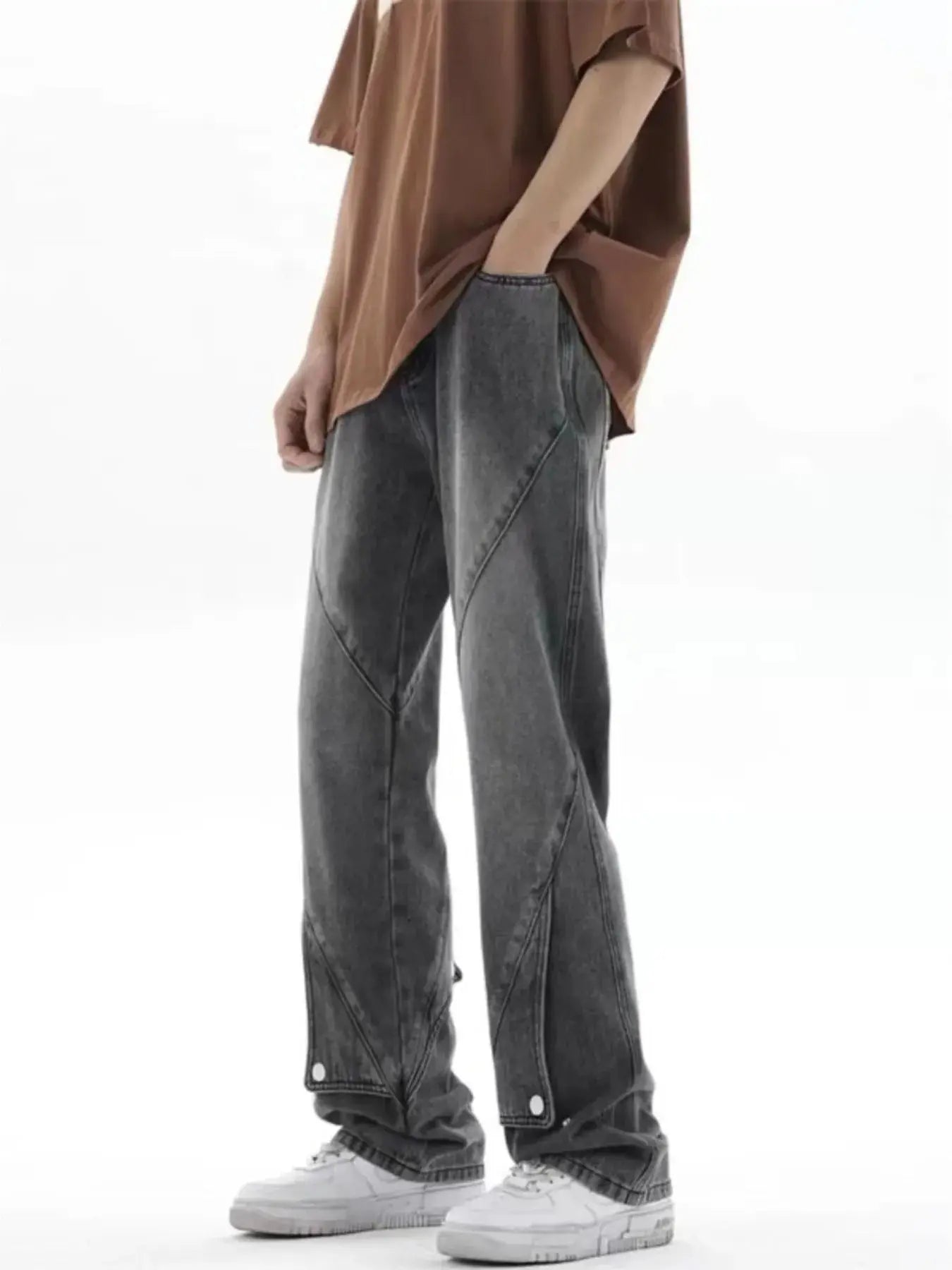 Men's Plus Size Wash Wide Leg Jeans Simply Love