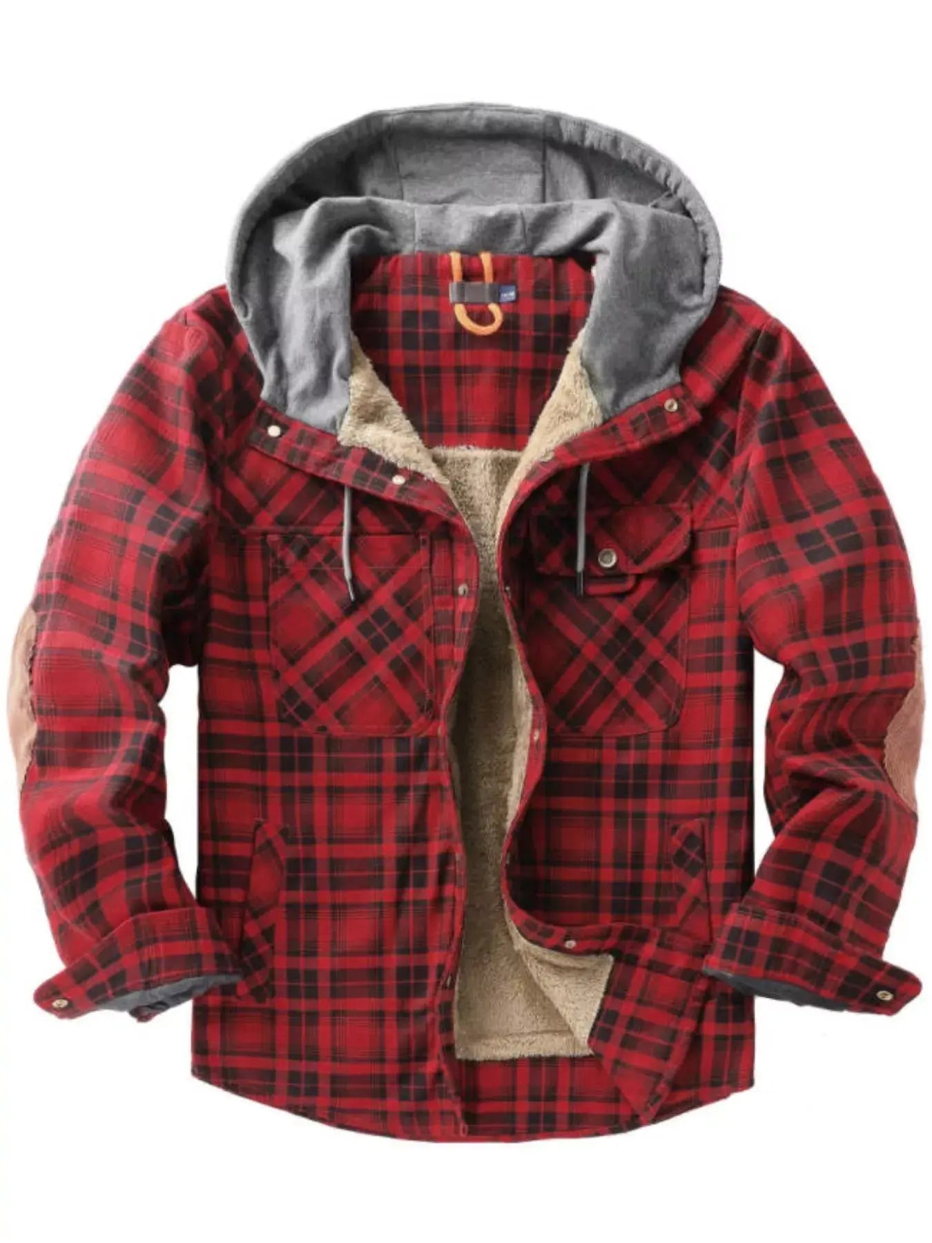 Men's Snap Down Plaid Flannel Hooded Jacket Simply Love