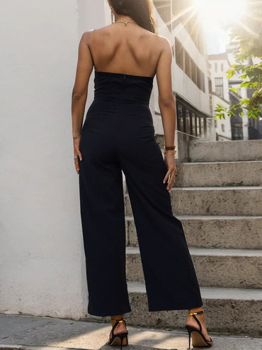 Tube Sleeveless Wide Leg Jumpsuit.